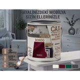 CAXCOLORS Cax 1 Litre Komodin ve Gardırop Boyası - Çok Amaçlı Dolap, Gardrop ve Ahşap Mobilya Boyası (Kendinden Vernikli) - Bordo