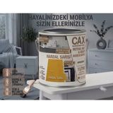 CAXCOLORS Cax 1 Litre Komodin ve Gardırop Boyası - Çok Amaçlı Dolap, Gardrop ve Ahşap Mobilya Boyası (Kendinden Vernikli) - Hardal Sarı