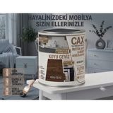 CAXCOLORS Cax 1 Litre Komodin ve Gardırop Boyası - Çok Amaçlı Dolap, Gardrop ve Ahşap Mobilya Boyası (Kendinden Vernikli) - Koyu Ceviz