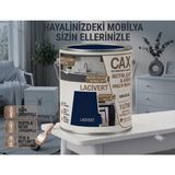 CAXCOLORS Cax 1 Litre Komodin ve Gardırop Boyası - Çok Amaçlı Dolap, Gardrop ve Ahşap Mobilya Boyası (Kendinden Vernikli) - Lacivert