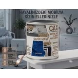 CAXCOLORS Cax 1 Litre Komodin ve Gardırop Boyası - Çok Amaçlı Dolap, Gardrop ve Ahşap Mobilya Boyası (Kendinden Vernikli) - Safir Mavi
