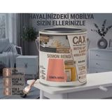 CAXCOLORS Cax 1 Litre Komodin ve Gardırop Boyası - Çok Amaçlı Dolap, Gardrop ve Ahşap Mobilya Boyası (Kendinden Vernikli) - Somon