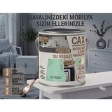 CAXCOLORS Cax 1 Litre Komodin ve Gardırop Boyası - Çok Amaçlı Dolap, Gardrop ve Ahşap Mobilya Boyası (Kendinden Vernikli) - Su Yeşili