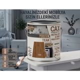 CAXCOLORS Cax 1 Litre Komodin ve Gardırop Boyası - Çok Amaçlı Dolap, Gardrop ve Ahşap Mobilya Boyası (Kendinden Vernikli) - Teak