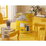 CAXCOLORS Cax Ahşap ve Mobilya Boyası 1 Litre - Masa, Sehpa, Mutfak Dolabı ve Kapı Boyası (Isıya ve Sıvıya Dayanıklı) - Güneş Sarı