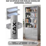 CAXCOLORS Cax Akrilik Sprey Boya 400 ml – Mobilya, Raf, Kitaplık ve Ahşap Hızlı Kuruyan Çok Amaçlı Sprey Boya - GÜMÜŞ GRİ