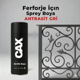 CAXCOLORS Cax Akrilik Sprey Boya 400ML - Ferforje, Metal ve Mobilya Yenileme Boyası - (Hızlı Kuruyan) - Antrasit Gri