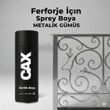 CAXCOLORS Cax Akrilik Sprey Boya 400ML - Ferforje, Metal ve Mobilya Yenileme Boyası - (Hızlı Kuruyan) - Gümüş - Altın
