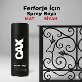CAXCOLORS Cax Akrilik Sprey Boya 400ML - Ferforje, Metal ve Mobilya Yenileme Boyası - (Hızlı Kuruyan) - Mat Siyah