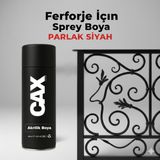 CAXCOLORS Cax Akrilik Sprey Boya 400ML - Ferforje, Metal ve Mobilya Yenileme Boyası - (Hızlı Kuruyan) - Parlak Siyah