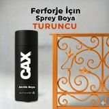 CAXCOLORS Cax Akrilik Sprey Boya 400ML - Ferforje, Metal ve Mobilya Yenileme Boyası - (Hızlı Kuruyan) - Turuncu