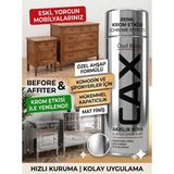 CAXCOLORS Cax Akrilik Sprey Boya 400ML - Mobilya Yenileme Boyası, Komodin & Şifonyer Için Hızlı Kuruma - Krom