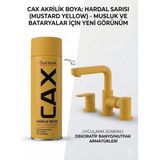 CAXCOLORS Cax Akrilik Sprey Boya 400ML - Musluk Batarya Mutfak Banyo Armatür Yenileme Boyası - Hardal Sarı