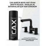 CAXCOLORS Cax Akrilik Sprey Boya 400ML - Musluk Batarya Mutfak Banyo Armatür Yenileme Boyası - Mat Siyah