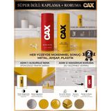 CAXCOLORS Cax Akrilik Sprey Boya ve Vernik Seti 400 ml - Metal Ahşap Plastik Için Çiftli Kaplama Koruma - RAL 1023 (Trafik Sarısı)