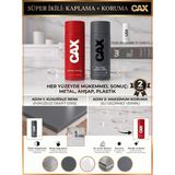 CAXCOLORS Cax Akrilik Sprey Boya ve Vernik Seti 400 ml - Metal Ahşap Plastik Için Çiftli Kaplama Koruma - RAL 7024 (Grafit Grisi)