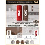 CAXCOLORS Cax Akrilik Sprey Boya ve Vernik Seti 400 ml - Metal Ahşap Plastik Için Çiftli Kaplama Koruma - RAL 8014 (Sepya Kahvesi)