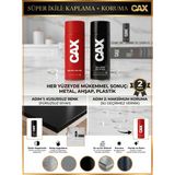 CAXCOLORS Cax Akrilik Sprey Boya ve Vernik Seti 400 ml - Metal Ahşap Plastik Için Çiftli Kaplama Koruma - RAL 9005 (Jet Siyahı)