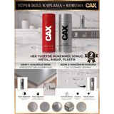 CAXCOLORS Cax Akrilik Sprey Boya ve Vernik Seti 400 ml - Metal Ahşap Plastik Için Çiftli Kaplama Koruma - RAL 9007 (Gri Alüminyum)