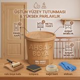 CAXCOLORS Cax Colors Parlak Boya 1 L - Panel Kapı, Demir ve Ahşap Boyası (Yüksek Tutunma & Üstün Parlaklık) 5'li Hediye Set - açık Kahverengi