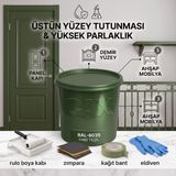 CAXCOLORS Cax Colors Parlak Boya 1 L - Panel Kapı, Demir ve Ahşap Boyası (Yüksek Tutunma & Üstün Parlaklık) 5'li Hediye Set - Haki