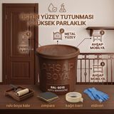 CAXCOLORS Cax Colors Parlak Boya 1 L - Panel Kapı, Demir ve Ahşap Boyası (Yüksek Tutunma & Üstün Parlaklık) 5'li Hediye Set - koyu Kahverengi
