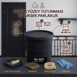 CAXCOLORS Cax Colors Parlak Boya 1 L - Panel Kapı, Demir ve Ahşap Boyası (Yüksek Tutunma & Üstün Parlaklık) 5'li Hediye Set - mat Siyah
