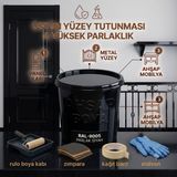 CAXCOLORS Cax Colors Parlak Boya 1 L - Panel Kapı, Demir ve Ahşap Boyası (Yüksek Tutunma & Üstün Parlaklık) 5'li Hediye Set - parlak Siyah