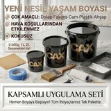 CAXCOLORS Cax Kokusuz Çok Amaçlı Yeni Nesil Yaşam Boyası - Dolap Fayans Mobilya Geri Dönüşüm Boya Seti (0.600G / 1l / 2l) - MAT SİYAH - 2 L