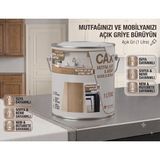 CAXCOLORS Cax Mutfak Dolabı ve Panel Kapı Boyası 1 Lt - Isıya Neme Dayanıklı Ahşap Boyası - Açık Gri