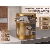 CAXCOLORS Cax Mutfak Dolabı ve Panel Kapı Boyası 1 Lt - Isıya Neme Dayanıklı Ahşap Boyası - Altın (Gold)