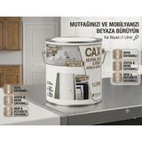 CAXCOLORS Cax Mutfak Dolabı ve Panel Kapı Boyası 1 Lt - Isıya Neme Dayanıklı Ahşap Boyası - Beyaz