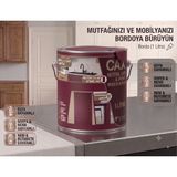 CAXCOLORS Cax Mutfak Dolabı ve Panel Kapı Boyası 1 Lt - Isıya Neme Dayanıklı Ahşap Boyası - Bordo