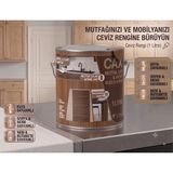 CAXCOLORS Cax Mutfak Dolabı ve Panel Kapı Boyası 1 Lt - Isıya Neme Dayanıklı Ahşap Boyası - Ceviz