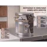 CAXCOLORS Cax Mutfak Dolabı ve Panel Kapı Boyası 1 Lt - Isıya Neme Dayanıklı Ahşap Boyası - Gümüş Gri