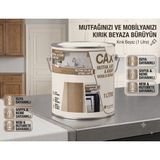 CAXCOLORS Cax Mutfak Dolabı ve Panel Kapı Boyası 1 Lt - Isıya Neme Dayanıklı Ahşap Boyası - Kırık Beyaz