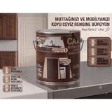 CAXCOLORS Cax Mutfak Dolabı ve Panel Kapı Boyası 1 Lt - Isıya Neme Dayanıklı Ahşap Boyası - Koyu Ceviz