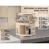 CAXCOLORS Cax Mutfak Dolabı ve Panel Kapı Boyası 1 Lt - Isıya Neme Dayanıklı Ahşap Boyası - Krem