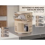 CAXCOLORS Cax Mutfak Dolabı ve Panel Kapı Boyası 1 Lt - Isıya Neme Dayanıklı Ahşap Boyası - Kum Beji