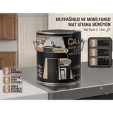 CAXCOLORS Cax Mutfak Dolabı ve Panel Kapı Boyası 1 Lt - Isıya Neme Dayanıklı Ahşap Boyası - Mat Siyah