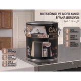 CAXCOLORS Cax Mutfak Dolabı ve Panel Kapı Boyası 1 Lt - Isıya Neme Dayanıklı Ahşap Boyası - Siyah