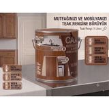 CAXCOLORS Cax Mutfak Dolabı ve Panel Kapı Boyası 1 Lt - Isıya Neme Dayanıklı Ahşap Boyası - Teak