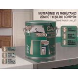 CAXCOLORS Cax Mutfak Dolabı ve Panel Kapı Boyası 1 Lt - Isıya Neme Dayanıklı Ahşap Boyası - Zümrüt Yeşili