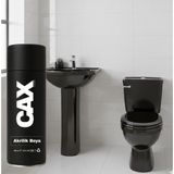 CAXCOLORS Cax Sprey Boya - Parlak Beyaz Lavabo Fayans ve Klozet Boyası - 400ML Suya Dayanıklı Akrilik Boya - Mat Siyah