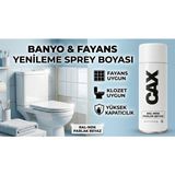 CAXCOLORS Cax Vernikli Suya Dayanıklı Banyo Fayans Klozet Yenileme Sprey Boyası 400 ml + Maskeleme Bandı Hediyeli - Beyaz