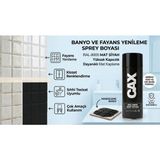 CAXCOLORS Cax Vernikli Suya Dayanıklı Banyo Fayans Klozet Yenileme Sprey Boyası 400 ml + Maskeleme Bandı Hediyeli - mat siyah