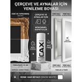 CAXCOLORS Çerçeve ve Ayna Yenileme Boyası - Mat Akrilik Sprey Boya, Zımparasız Kolay Uygulama - Kar beyazı