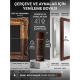 CAXCOLORS Çerçeve ve Ayna Yenileme Boyası - Mat Akrilik Sprey Boya, Zımparasız Kolay Uygulama - Koyu ahşap