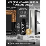 CAXCOLORS Çerçeve ve Ayna Yenileme Boyası - Mat Akrilik Sprey Boya, Zımparasız Kolay Uygulama - Parlak siyah