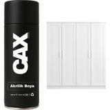 CAXCOLORS Demir&ahşap&plastik Dolap Boyası Özel Yapım Akrilik Sprey Boya 400 ml - PARLAK BEYAZ
